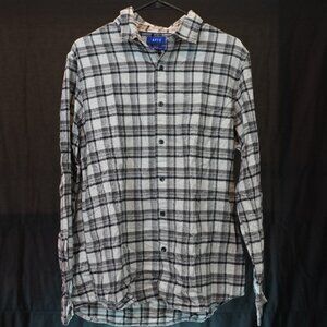 APT.9 Black & White Slim Fit Plaid Flannel Shirt